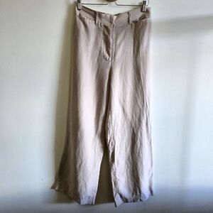 Aritzia Babaton US8 wide-legged trouser pants, tan with a pink undertone